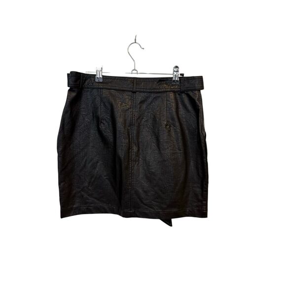Stella Luce Black Vegan Leather Skirt - Picture 2 of 10